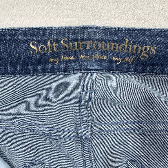 Soft Surroundings Petite Lace Hem Straight Leg Ankle Jeans – Size 4P - Picture 9 of 16